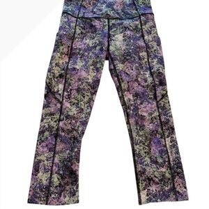 Lululemon Fast & Free 7/8 Tight II Legging 19" Vivid Vision Multi Print 6 Nulux